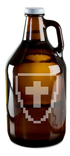 Growler De Cerveza De Vidrio Grabado A Mano Estilo Videojueg