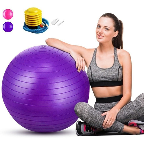 Pelota Pilates Resistencia Estatica Con Bomba 65cm Yoga Gym