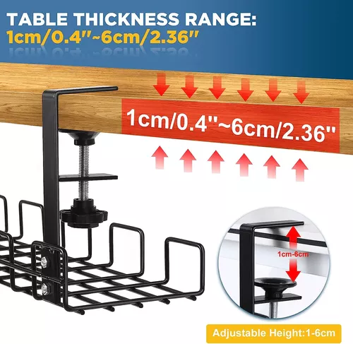 Bandeja de gestión de cables debajo del escritorio, organizador de cables  para escritorio, organizador de cables, gestión de cables, gestión de