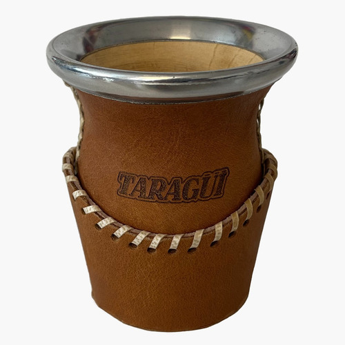 Imagen 2 de 5 de Mate De Cuero Con Posa Mate Taragüi Marrón Claro