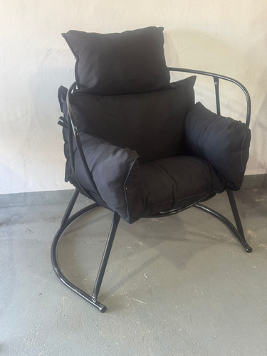 Combo 1 Sillon Cala Exteriores 1 Almohadon Con Brazo Negro Almohadón Negro