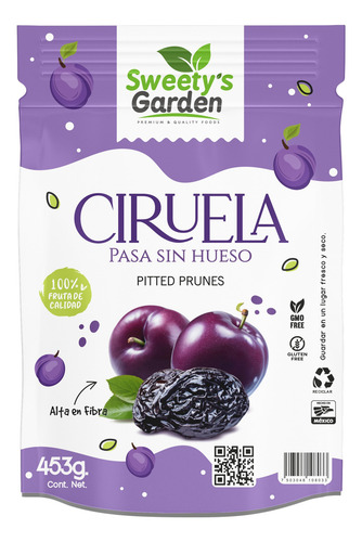 Sweety's Garden - Ciruela Pasa Sin Hueso 453 G