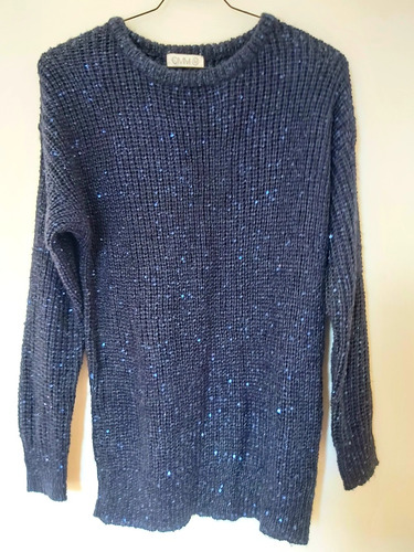 Sweater Buzo Azul Con Brillos Talle M Nuevo Sin Uso