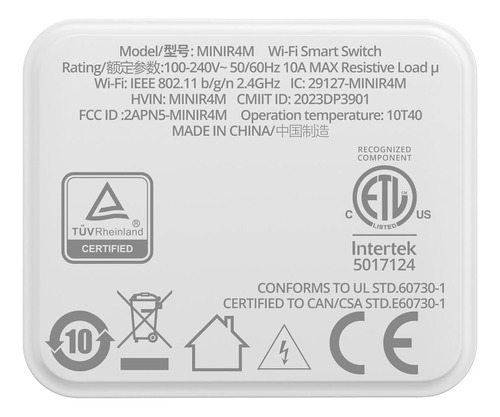 Interruptor Inteligente Sonoff Minir4m Extreme Wifi Matter