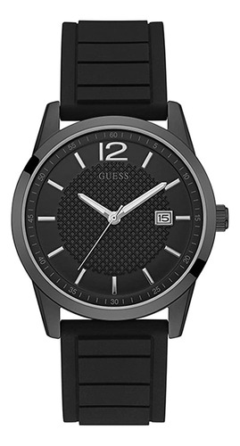 Guess Perry Black Dial Silicone Strap Men's Watch W0991g3