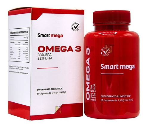 Omega 3 (33% Epa 22% Dha) (60 Cápsulas) Smart Mega Anahuac