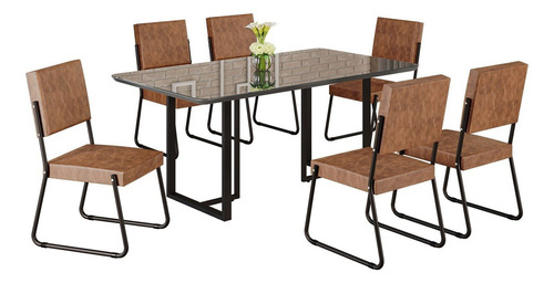 Conjunto Sala De Jantar Mesa 160x90cm Base Lunna Tampo Dc