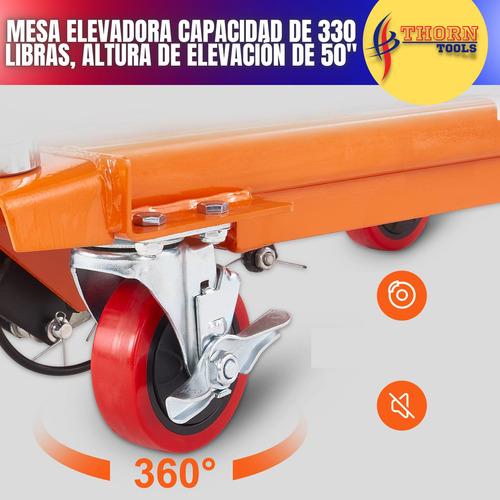 Mesa Elevadora Hidraulica 330lb 150 Kg Rango 11-50 PuLG Alto
