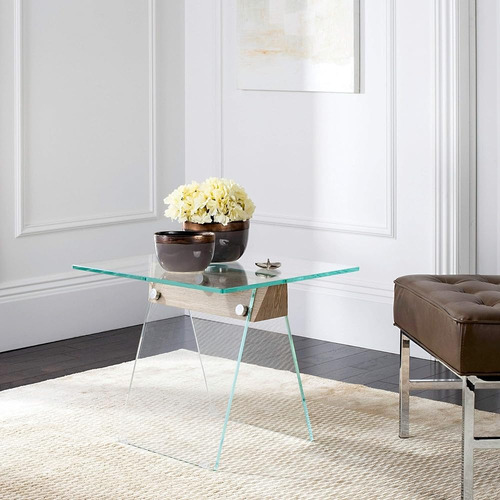 Safavieh Home Collection Modern Loft Glass Grey Accent Table