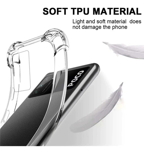 Imagen 5 de 7 de Protector Case Tpu Transparente Xiaomi Poco M4 Pro 5g - Pcuy