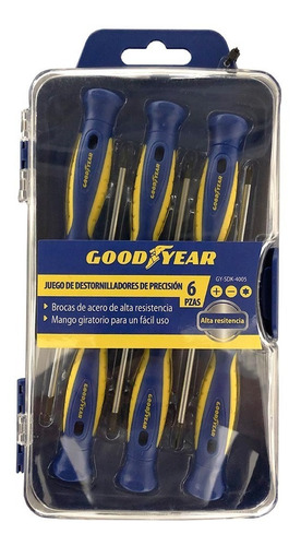 Destornilladores Puntas Precisión Goodyear Set 6 Piezas