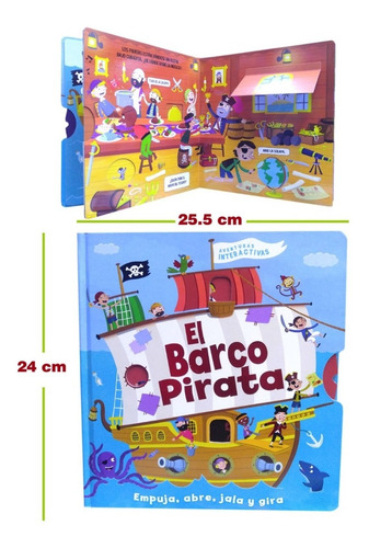 Imagen 2 de 5 de Aventuras Interactivas/barco Pirata/empuja, Abre, Gira/niños