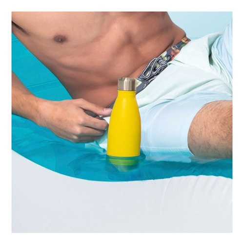 Colchoneta Reclinable Inflable Celeste Intex