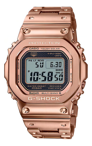 Reloj G-shock Cab Resis Impac Pila Solar Bluetooth Caj Bis O Color De La Correa Oro Rosa Color Del Bisel Oro Rosa Color Del Fondo Oro Rosa