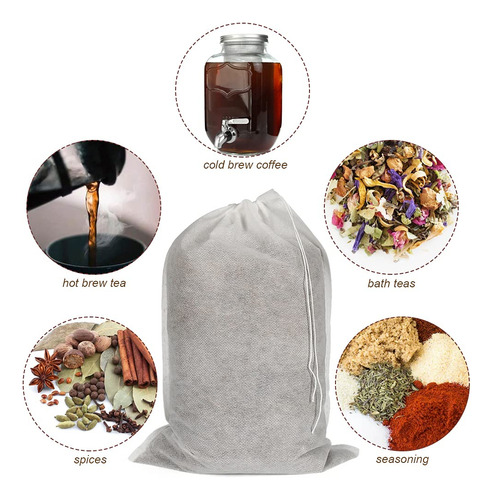 Bolsas De Filtro Café Para Cold Brew Desechables 20 X 30 Cm
