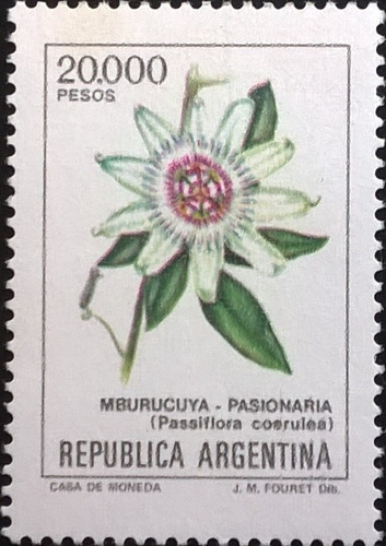 Argentina Flora, Gj 2035a Flor 20000p Tizado Ff Mint L11671