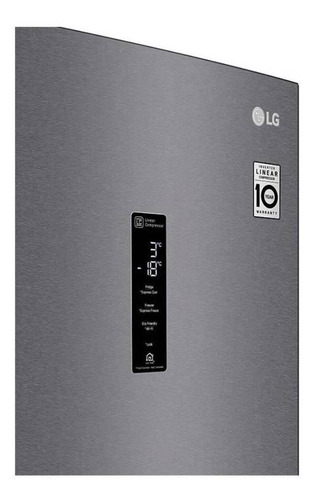 Imagen 6 de 8 de Heladera inverter auto defrost LG LB37SPGK grafito con freezer 336L 220V