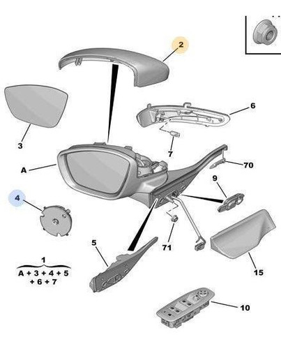 Embellecedor Espejo Retrovisor Lado Izquierdo Peugeot 208 20