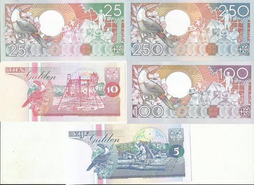 Suriname Lote Billetes Varias Denominaciones