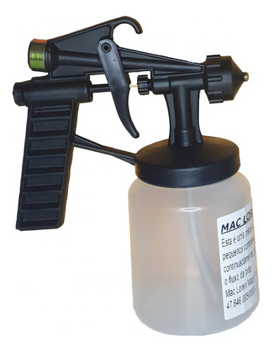 Pistola De Pintura Ar Direto 600ml P-100-p Mac Loren-kit C/6 Cor Preto 0