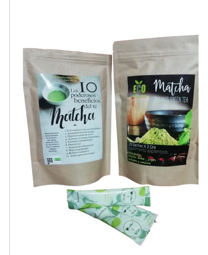 Té Matcha Polvo Pack De 25 Sachet Para Batidos /leche O Solo