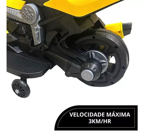 Mini Moto Elétrica Infantil De Criança 6v Até 25 Kg Azul Com Rodas De Apoio  Velocidade Máxima 3km/h - Auto Equip