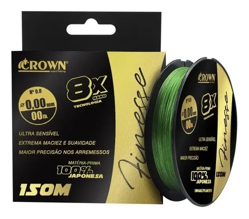 Linha Pesca Multifilamento Finesse 8x 0,16mm 150m Verde