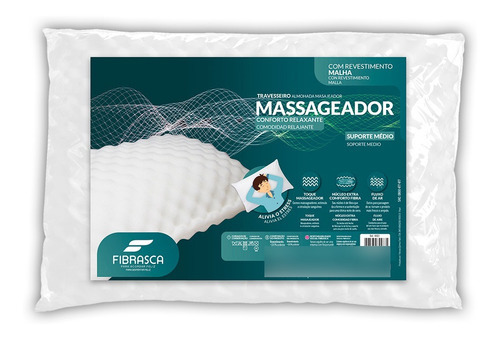 Travesseiro Massageador Suporte Médio 50x70 - Fibrasca New