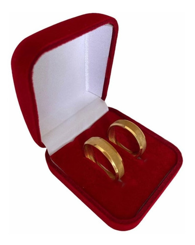 Par De Alianças 6mm  Banhado A Ouro 18k Casamento Namoro