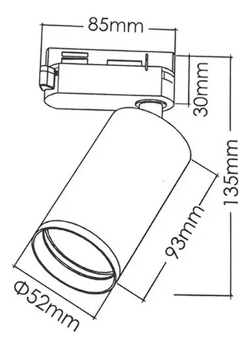 Pack 3 Focos Luz Neutra Con Riel Blanco 1mt Para Cielo/techo