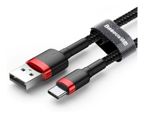 Cable USB Cafule 2A de 2 metros de nailon tipo C | Baseus Turbo