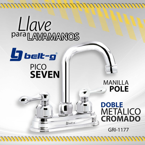 Llave Para Lavamano Doble Belt-g Seven Oval Gri-1177 / 10356