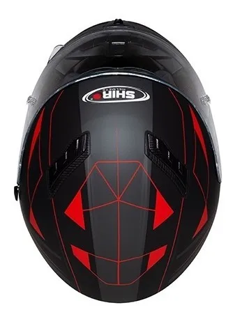 Capacete Para Moto Shiro Sh 600 Elite Preto Fosco Vermelho