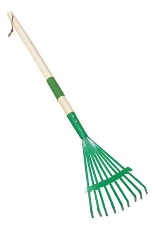 Ancinho De Folhas Para Jardim, Resistente Com Cabo De