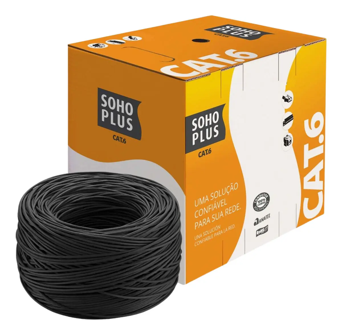 Cabo De Rede Furukawa Soho Plus Cat6 U/utp 24awg - 305m Cor Preto