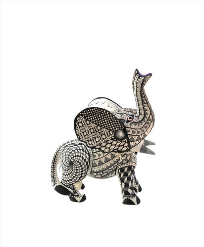 Imagen 1 de 3 de Elefante De Mandala Blanco Y Negro, Aripo.