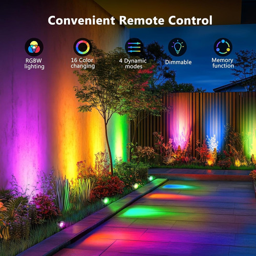 Estaca Luz Inundación Led Rgb 8 W Impermeable Para Césped