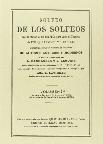 Solfeo De Los Solfeos 1a Lemoine, Henri Boileau