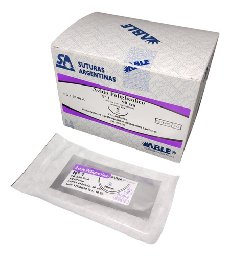 Vicryl Pga 1 -ag De 50 Mm 1/2 Círc Redondo De 90 Cm Able