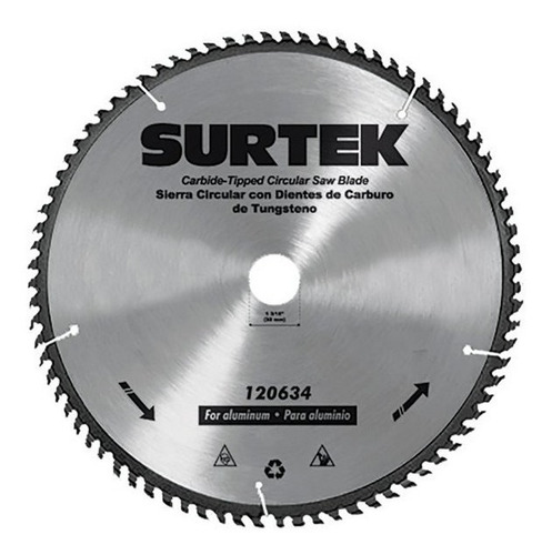 Disco Para Sierra Circular P/aluminio 10 In 80 Dien Surtek