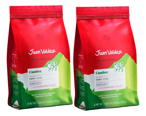 Café Juan Valdez 2 Pack Cumbre Molido 250g C/u