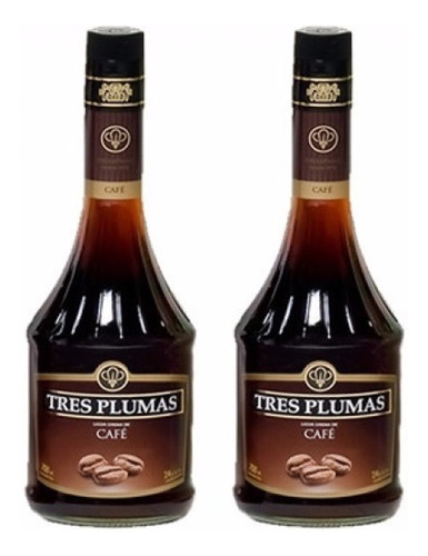 Licor Tres Plumas Crema De Cafe X750cc X2