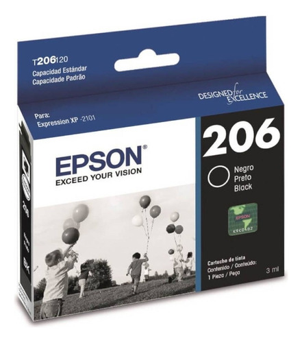 Cartucho Original Epson 206 Negro T206120 Xp-2101 Xp2101 