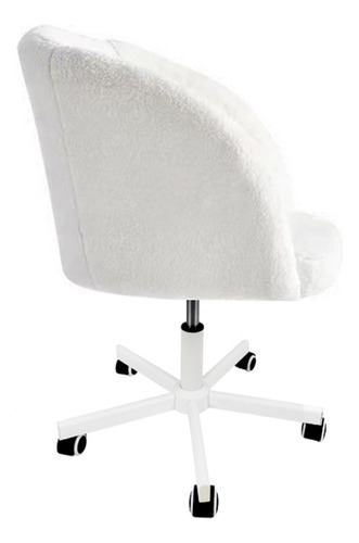 Silla de Oficina Top Living Moderna Silla para Escritorio Giratoria Ergonomica de Tela Tipo Sherpa Color Blanco