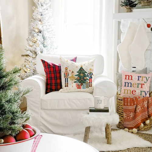 Juego De 4 Fundas De Almohada De Navidad De 18 X 18 Pul...