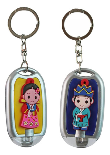 Set 2 Pcs Lampara Llavero Tradicional Coreano Souvenir A17