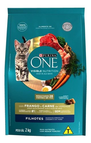 Ração Seca Purina One Para Gatos Filhotes Frango E Carne 2kg