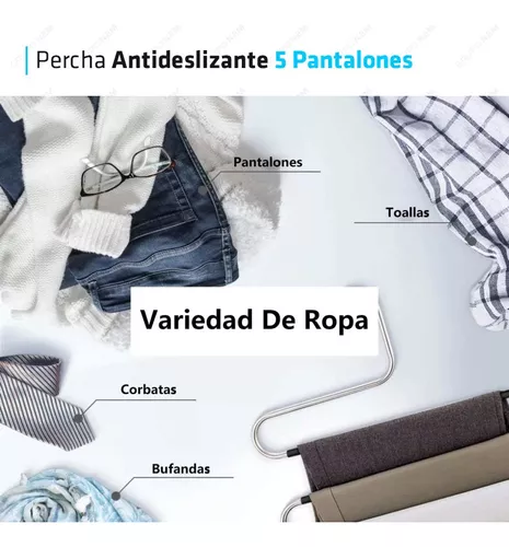 Percha para 5 pantalones Antideslizante 