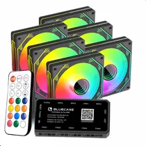 Comprar Kit 6 Fans Coolers Rgb 120mm Preto Com Cotroladora Fc1308