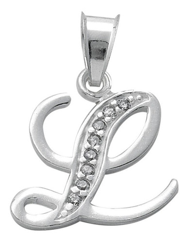 Imagen 12 de 23 de Dije De Iniciales En Plata Con Zirconias 0.925 Mod. 334-356